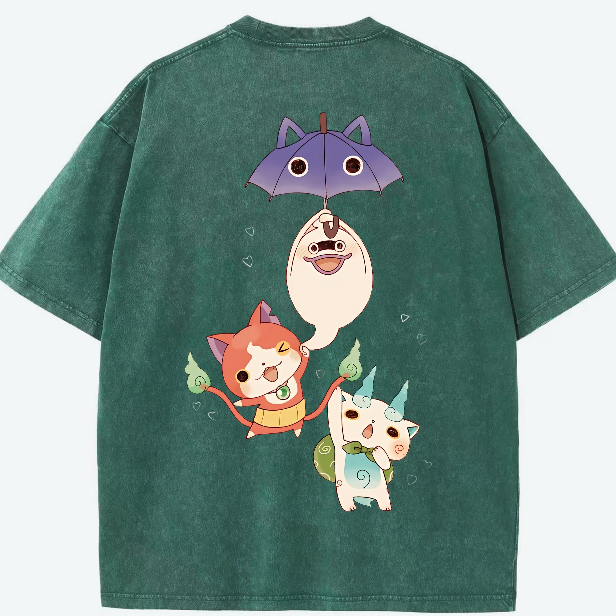 （画像用） 妖怪ウォッチ Yo-kai Watch 綿100% ヴィンテージ風 半袖Tシャツ（背面プリント）